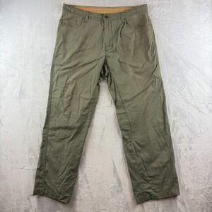 Prana Pants Mens 36x30 Green 5 Pocket Canvas Outdoor Hiking Camping